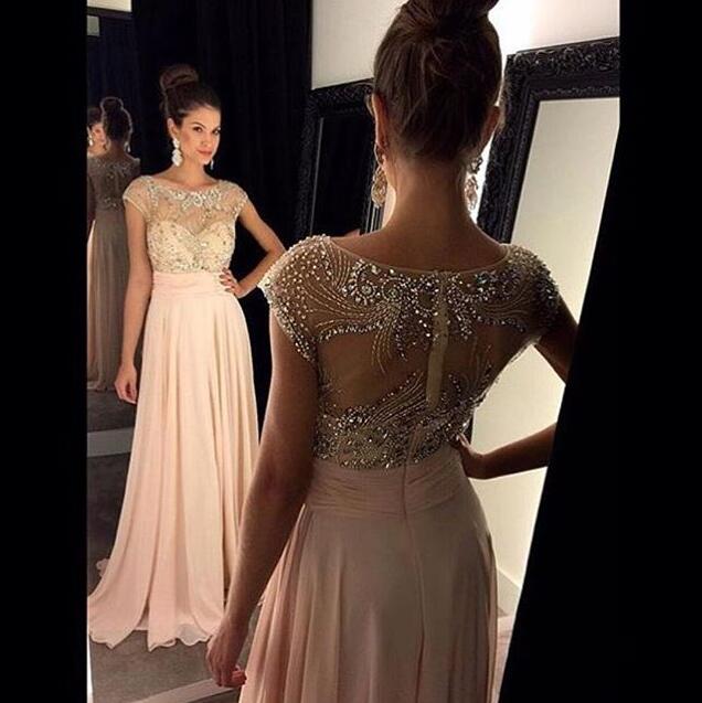 Stunning Prom Dress Evening Wedding Party Light Pink Stunning Prom Dress Evening Wedding Party Light Pink Chiffon Beadings A